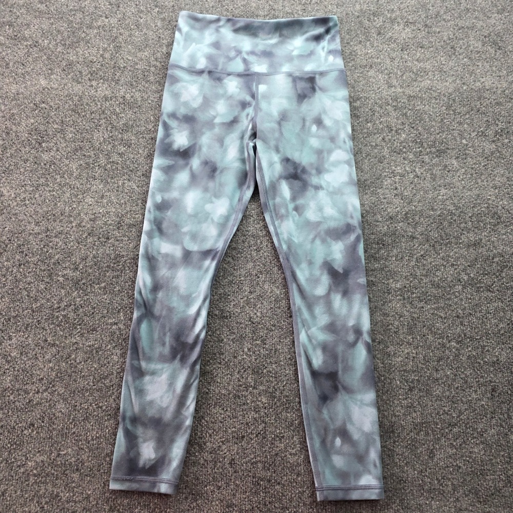 Athleta Elation Leggings High Rise Tie Dye Watercolor Blue Gray XS Yoga Tights - Picture 2 of 10